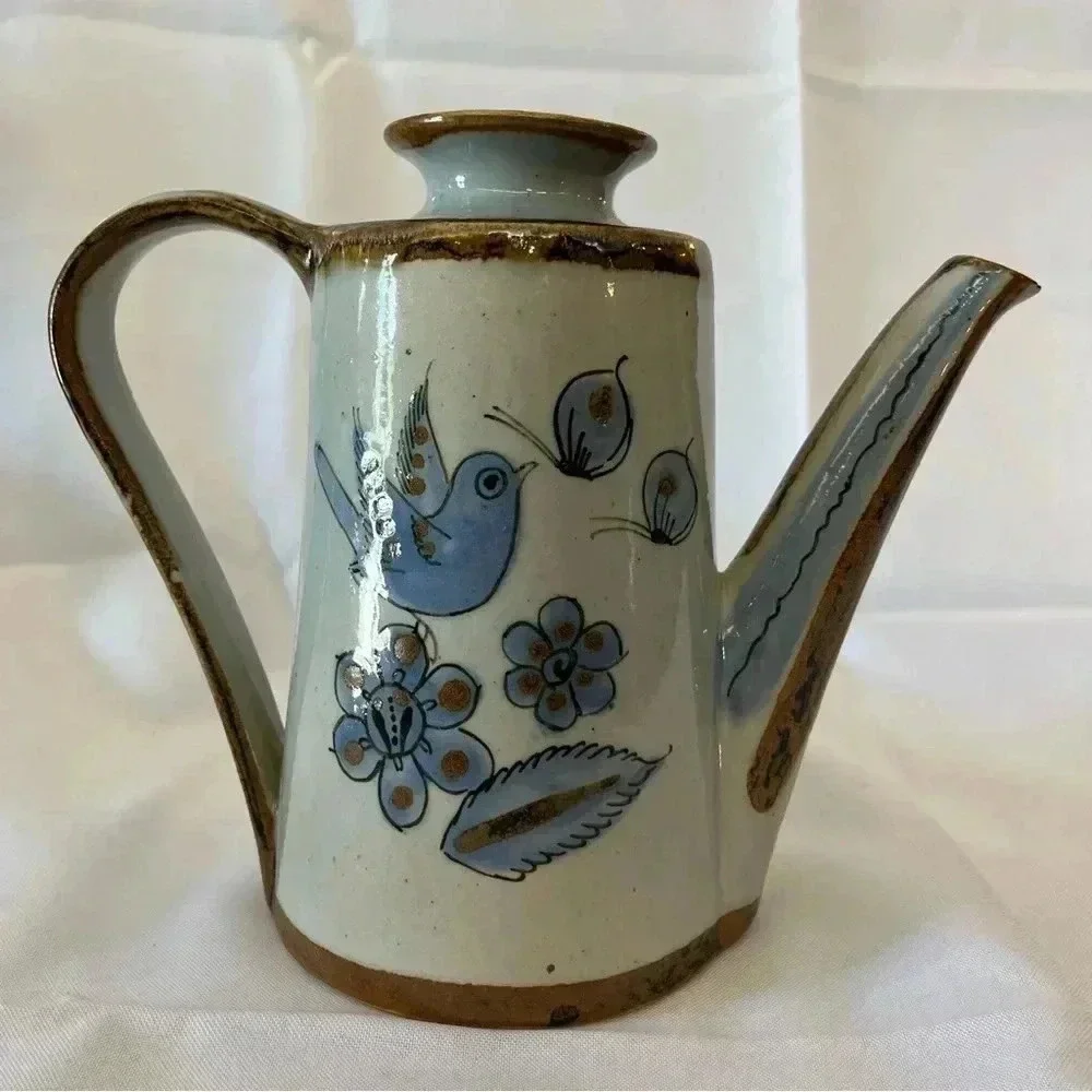 El Palomar Blue Bird Glazed Ceramic Tea/Coffee Pot - Picture 6 of 9